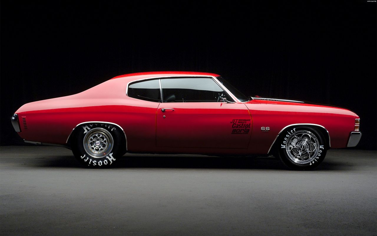Chevelle Ss Red Side View Wallpaper 1280x800