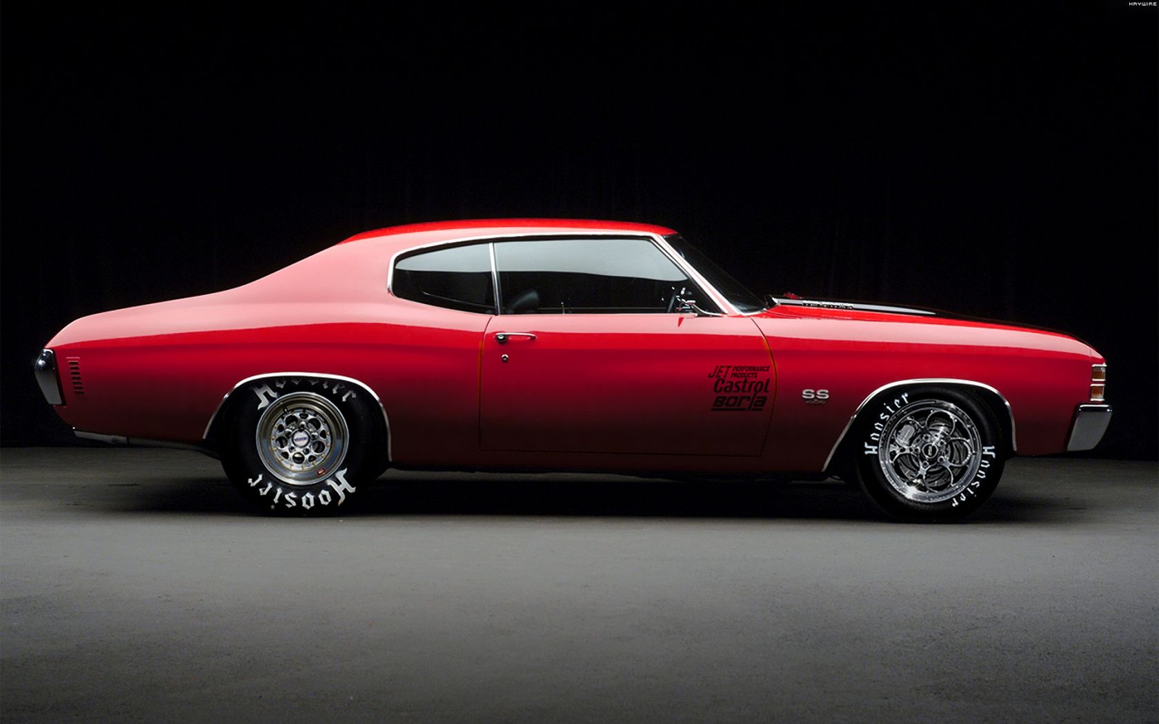 Chevelle Ss Red Side View Wallpaper 1680x1050