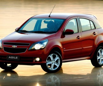 Chevrolet Agile Red Front Angle Wallpaper