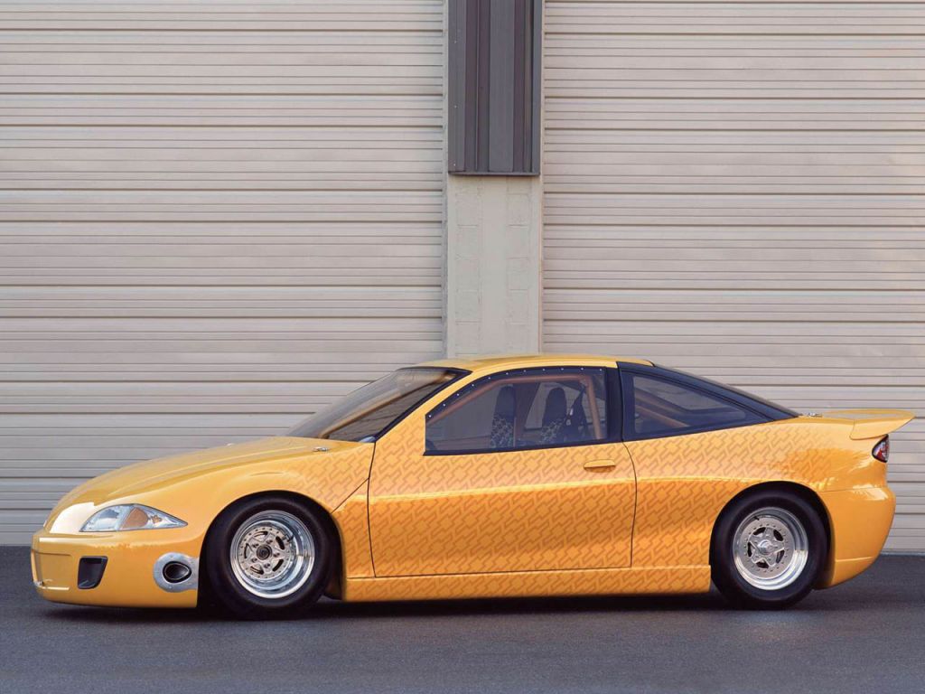 Chevrolet Cavalier Yellow Modified Side View Wallpaper 1024x768