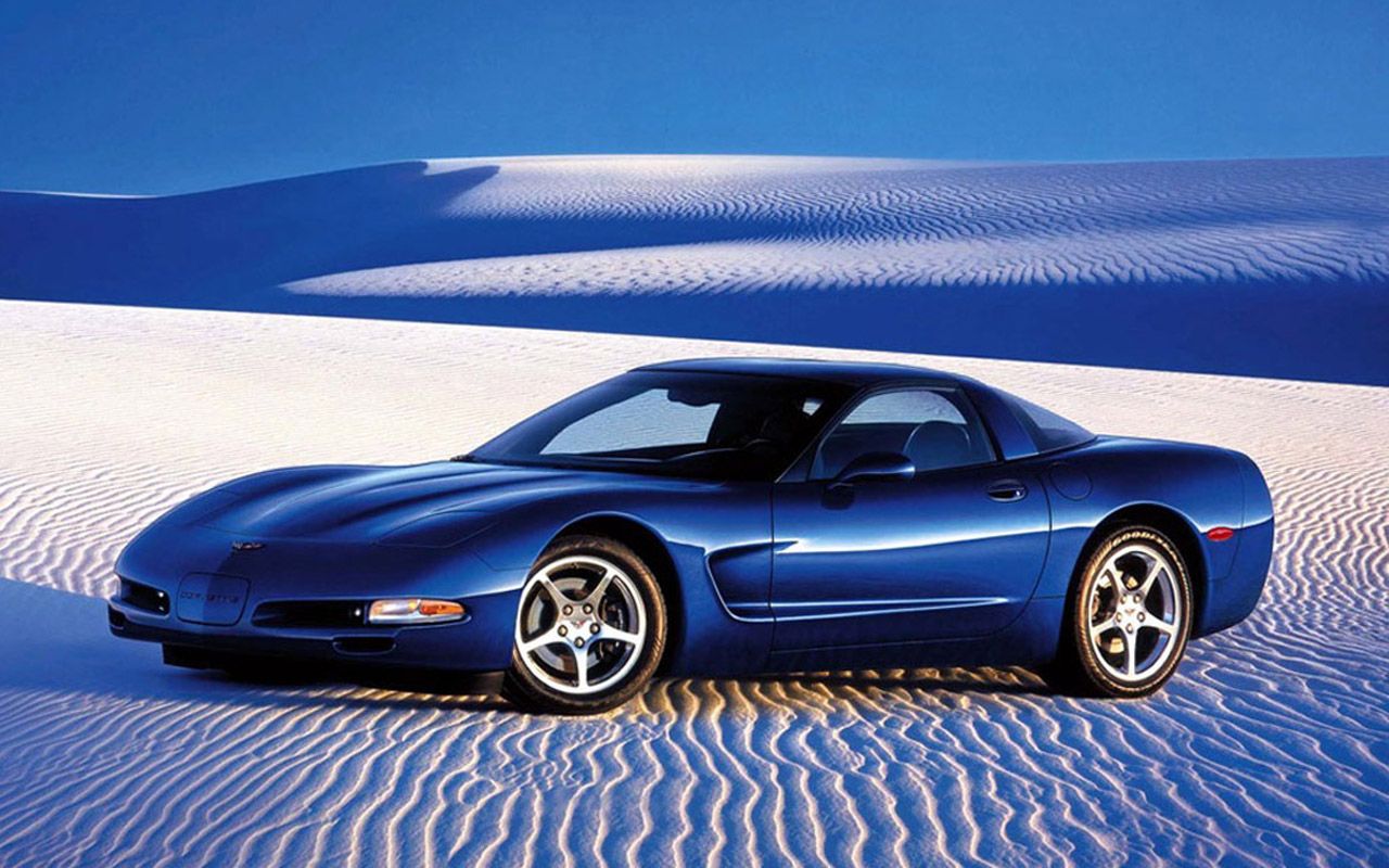 Chevrolet Corvette Coupe Sand Dunes Wallpaper 1280x800