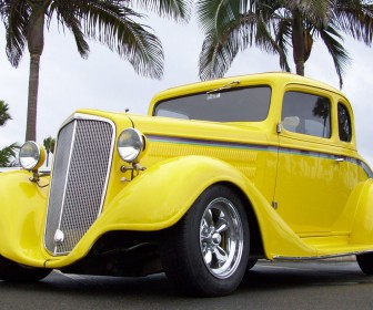 Chevrolet Coupe 1934 Yellow Wallpaper