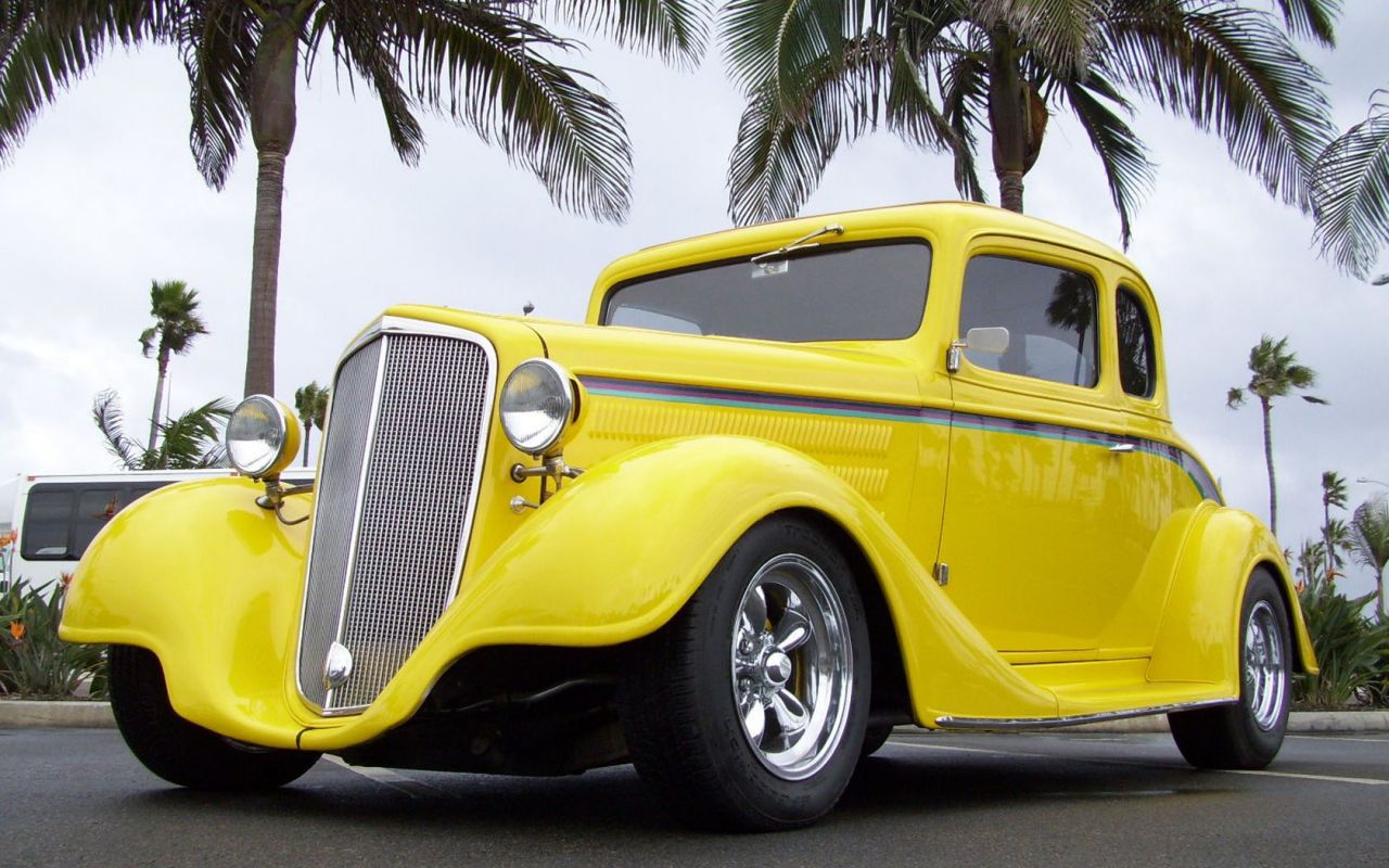 Chevrolet Coupe 1934 Yellow Wallpaper 1280x800